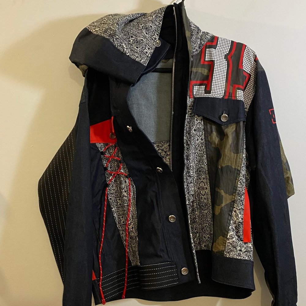 LES BENJAMINS Mix-Media Denim Jacket. Size Small. RARE CUSTOM for Lewis Hamilton